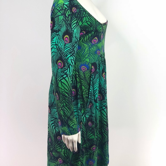 The Pyramid Collection Peacock Feather Dress S - Picture 6 of 8